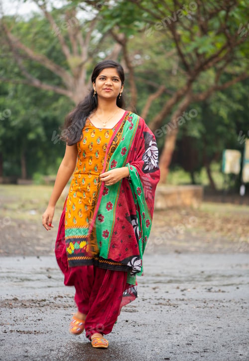 Preview: Portrait of Happy young beautiful Indian woman