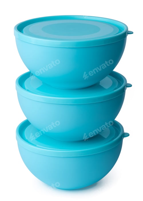 Preview: Empty new plastic bowl isolated on white