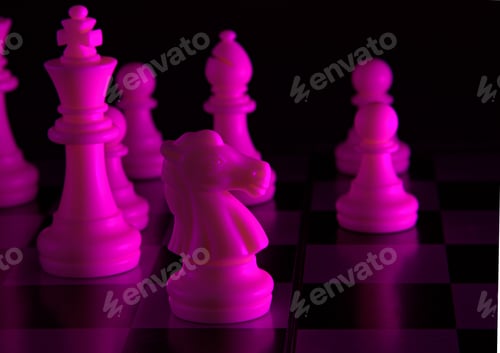 Preview: Pink chess pieces