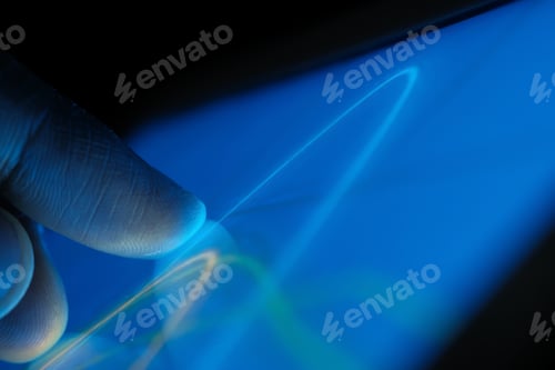 Preview: Experiencing Futuristic Touch Interaction with Bright and Vibrant Colorful Light Trails