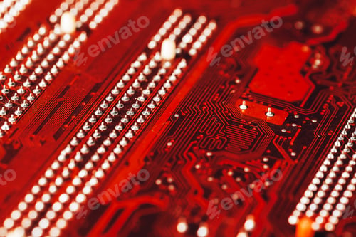 Preview: Computer mother board close up.Computer parts
