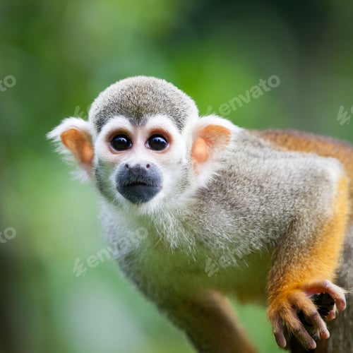 Preview: Close-up of a Common Squirrel Monkey (Saimiri sciureus; shallow