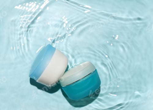 Preview: Cosmetic cream jars with pure water