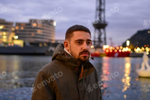 Preview: Bearded man on dusk time