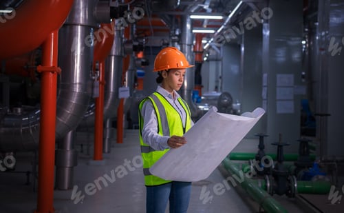 Preview: Engineer under checking the industry cooling tower air conditioner is water cooling tower air chille