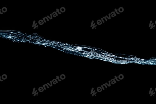 Preview: close up view of clean water splash isolated on black
