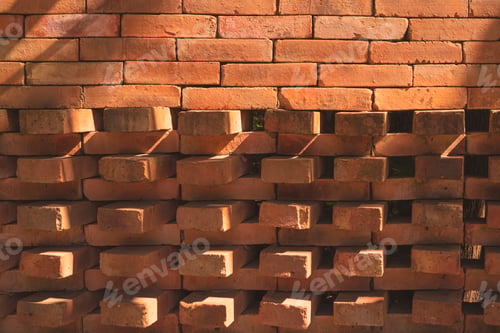 Preview: The old brick wall background are arranged in alternating pattern to create air vents