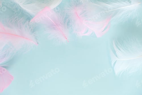 Preview: feathers abstract background. Background for design with soft colorfull feathers pattern. Soft