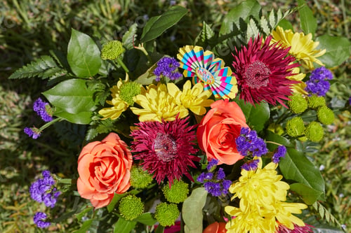 Preview: Top view of colorful flowers at the Garden