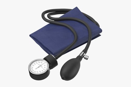 Preview: Sphygmomanometer with Dark Blue Cuff and Black Bulb