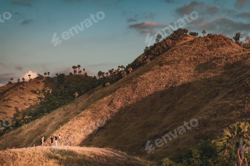 Preview: people on the hills during sunset time
