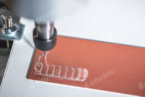 Preview: machine with numerical control CNC carries out milling of printed circuit boards, Circuit Engraving