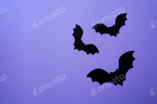 Preview: Bats and mockups on a purple background