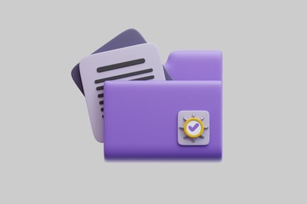 Vorschau: Geschützter lila Ordner mit Dokumenten