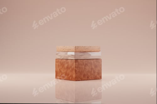 Preview: Minimal background, mock up scene with podium geometry shape for product display