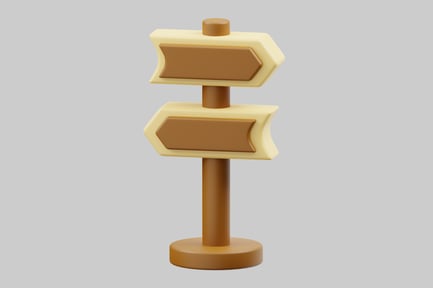 Preview: Cartoon directional signpost adventure asset