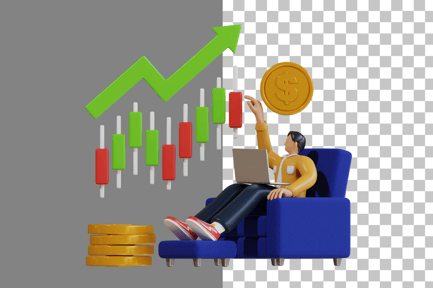Preview: Stock Analysis 3D Illustration