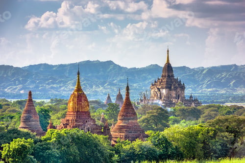 Preview: Bagan, Myanmar ancient temple ruins landscape in the archaeologi