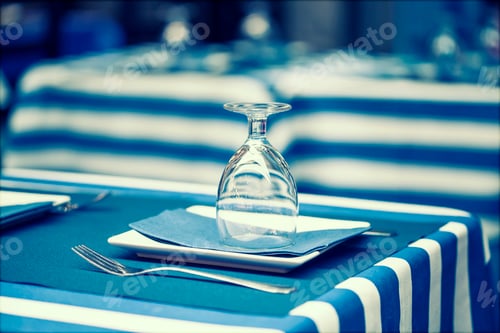 Preview: Glasses on a dining table - sailor styled terrace