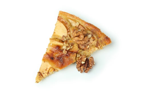 Preview: Piece of apple pie isolated on white background