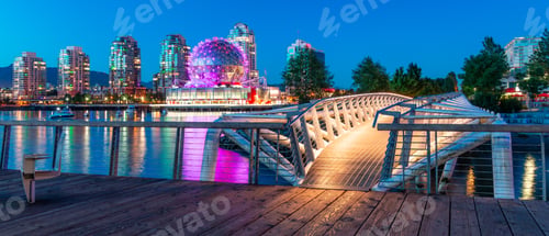 Preview: False Creek, Vancouver Downtown, British Columbia, Canada. Night
