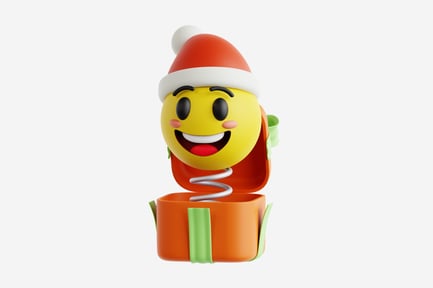 Preview: 3D Happy Emoji Popping Out of Gift Box
