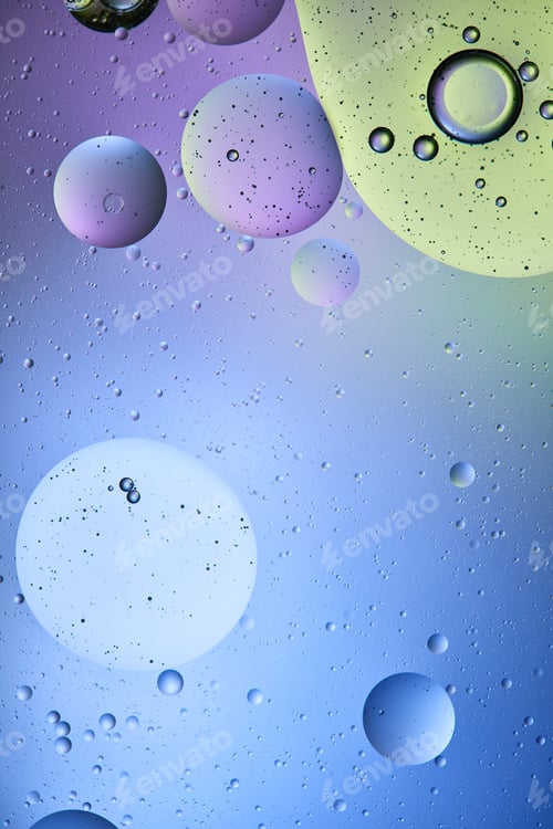 Preview: Beautiful blue, purple and green color abstract background from mixed water and oil