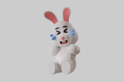 Preview: Crying cartoon rabbit character figure