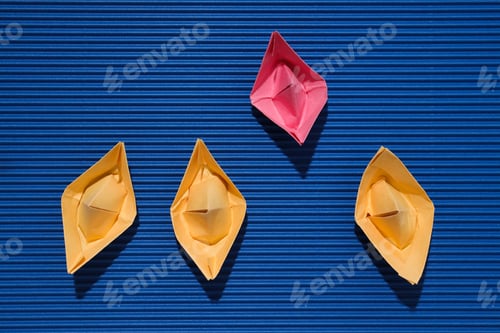 Preview: Concept of leadership and business with paper boats