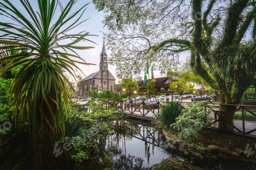 Preview: Major Nicoletti Square and St. Peter Church - Gramado, Rio Grande do Sul, Brazil