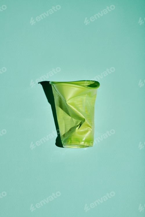 Preview: Crumpled Green Cup Flat Lay