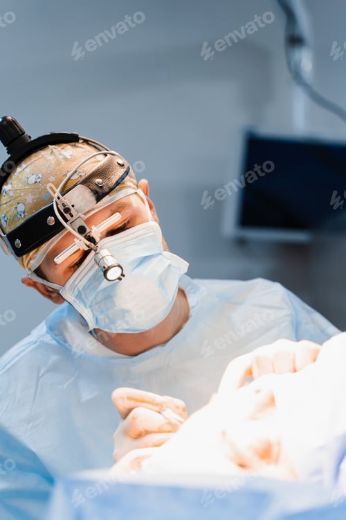 Preview: Blepharoplasty surgery Eye region incision Pre-op in medical clinic