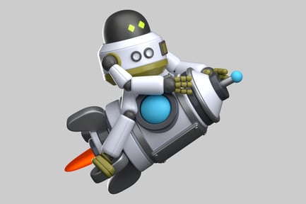 Robot on rocket