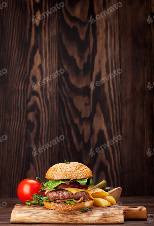 Preview: Tasty grilled home made burger