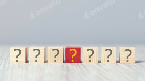 Preview: Wooden block. Concept of creative, logical thinking or problem solving.