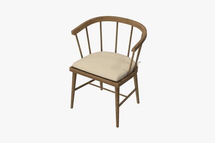 Preview: Wooden Patio Dining Chair with Cushion