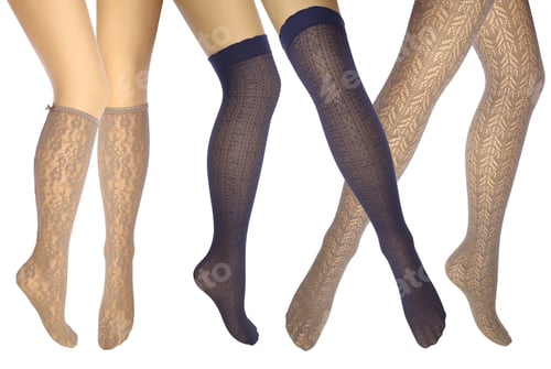 Preview: Women's legs in various stockings