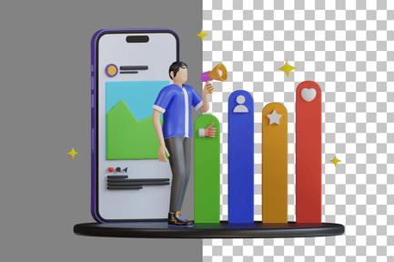 Preview: Social Media Publicity 3D Illustration