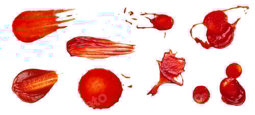 Preview: Collection of red tomato ketchup stains
