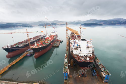 Preview: Ships at port, elevated view, GoSeong-gun, South Korea