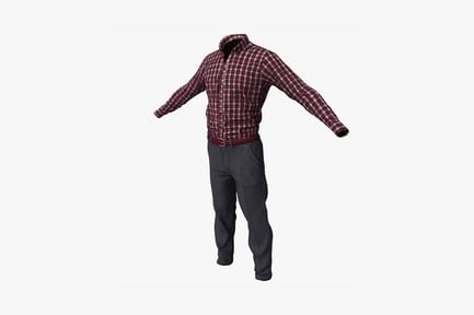 Preview: Man in checkered shirt with outstretched arms