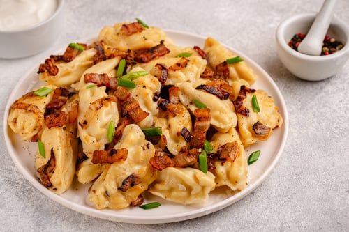 Preview: Dumplings, filled with mashed potatoes.