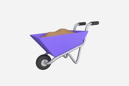 Preview: Wheelbarrow Chunky 3D Illustration