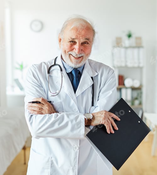 Preview: senior doctor hospital medical medicine health care clinic office portrait elderly mature man