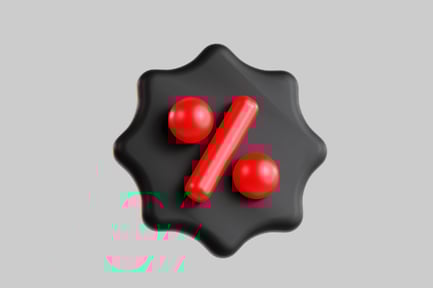 Preview: Discount percentage red on black