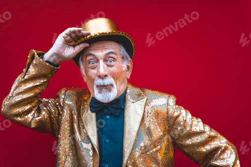Preview: Eccentric senior man portrait