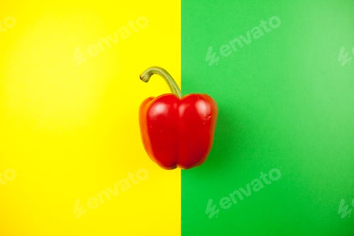 Preview: Top view on sweet red pepper