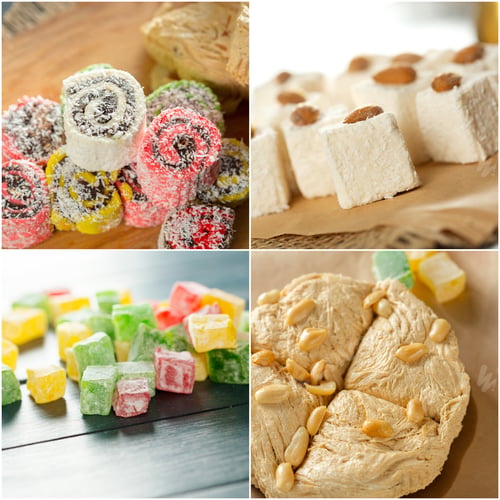 Preview: traditional eastern desserts on wooden background