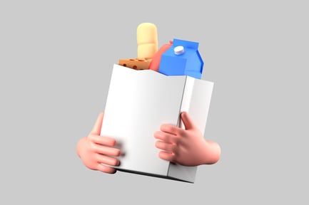 Preview: Grocery Bag with Food Items
