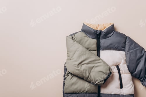 Preview: Stylish Padded Jacket on Pale Background